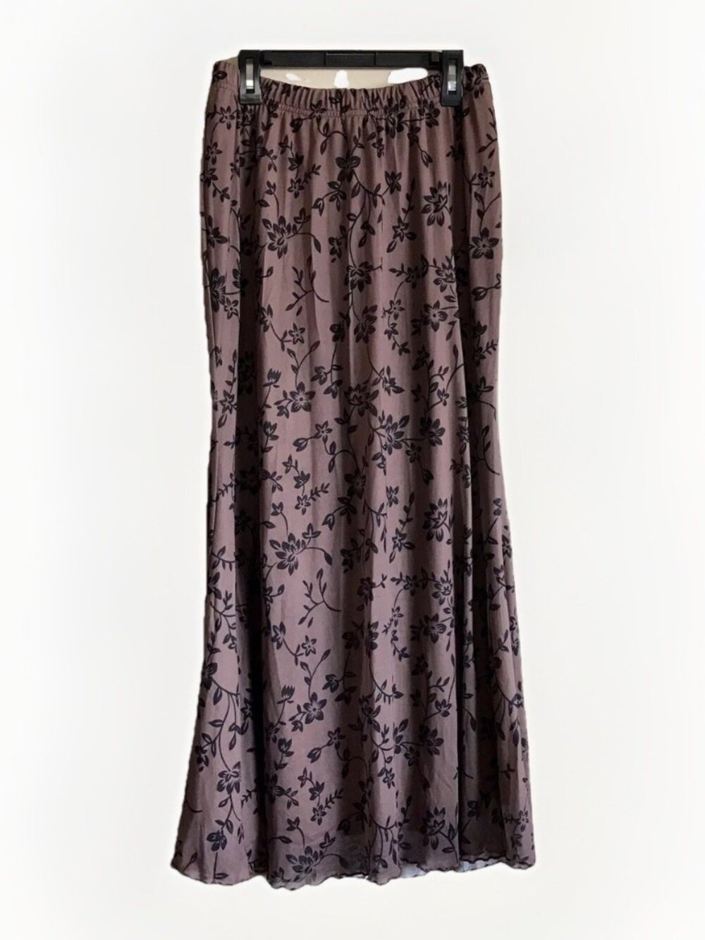 Yozy Brown Floral Sheer Maxy Skirt Junior Size Large